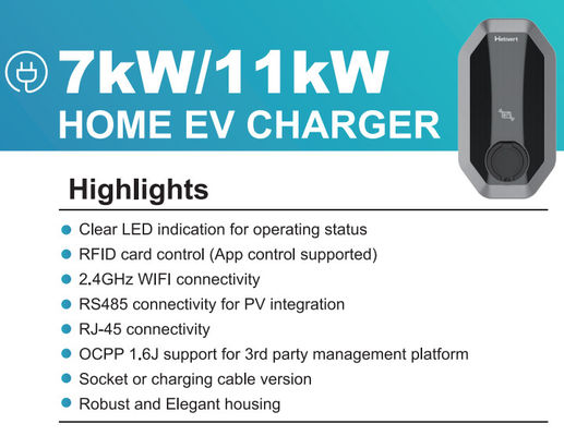 3phase Type 2 EV sạc đống 11kw EVSE di động cho xe điện