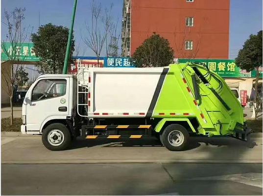 5.5 Cbm Type Fuel Trash Dump Truck Thùng rác với máy tải phía sau